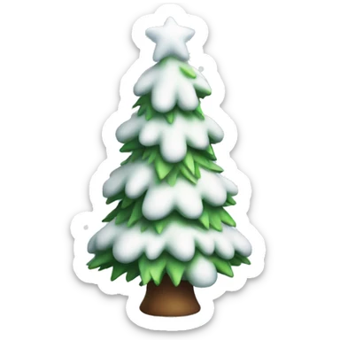 cute snowy christmas tree sticker