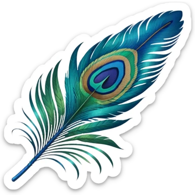 Single Peacock feather sticker