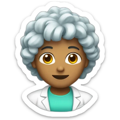enfermera pelo rizado sticker