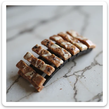 realistic hairclip made of marble material, photorealistic style sticker