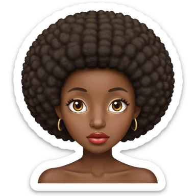 Dark dark skin Afro skinny eyes big lips big ears sticker