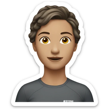 Girl white skin short brunette hair surfing  sticker