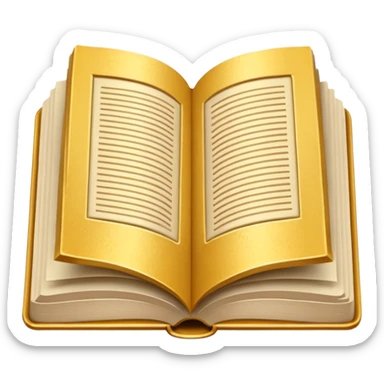 open book with completely empty golden pages sticker