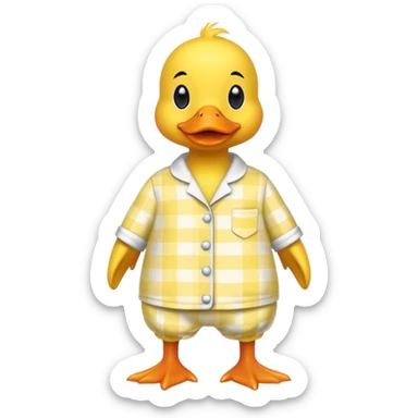 Yellow Duck in pajamas sticker