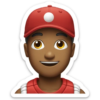 Smiley face with a baseball cap on sticker