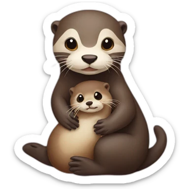 otter holding otter sticker