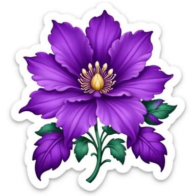 rococo regency purple flower sticker