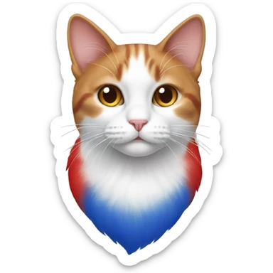 Red white and blue cat sticker