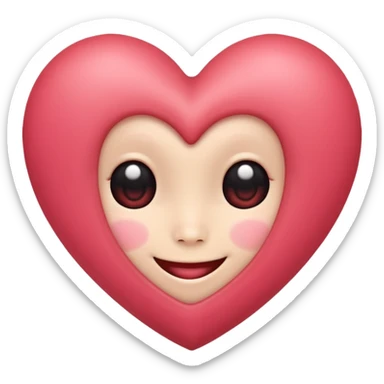 heart with a cute face, symbolizing being in love sticker