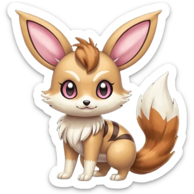 Meloetta-Eevee-Furret-Pokémon-Fakémon-creature sticker