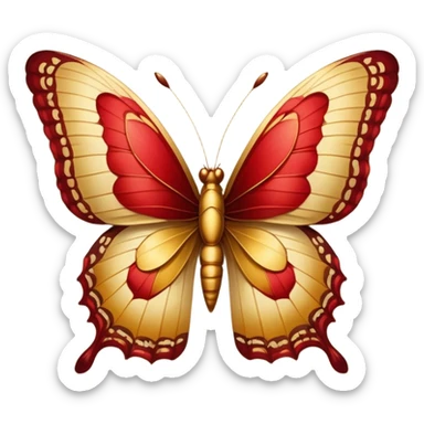 "Golden butterflies with shades of red and brown on their wings, vintage style, intricate details, soft warm lighting, aged parchment background." sticker