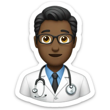 A doctor wearing a jacket black hier sticker