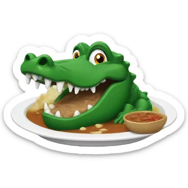 Gator eating gumbo sticker
