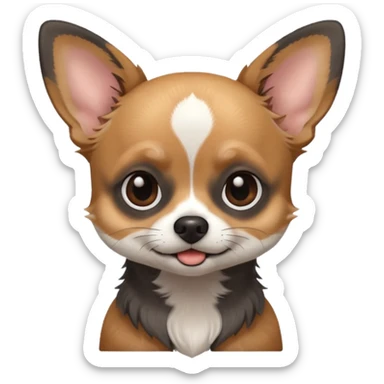 Chihuahua mix with grey, brownish face  and black color  sticker