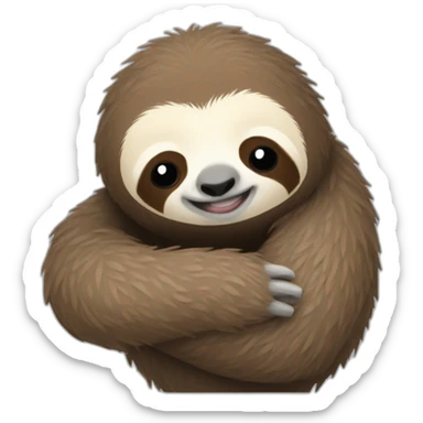 a sloth who hugs someone sticker