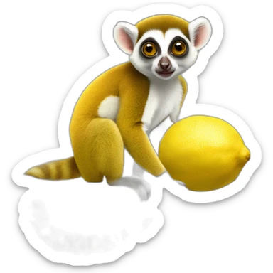 lemon lemur sticker