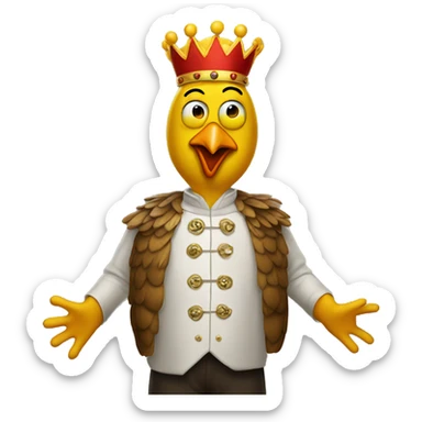 man dressed as a chicken king sticker