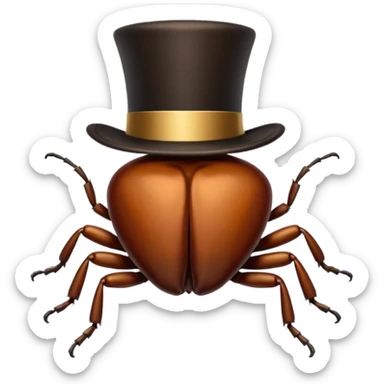 Beetle with top hat  sticker