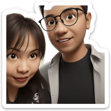 smiling person with glasses sticker