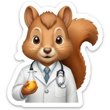 Squirrel scientist in a lab coat sticker