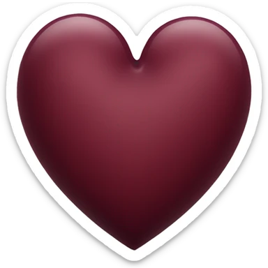 wine red colour heart  sticker