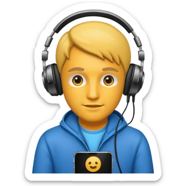 DJ with headphones sticker