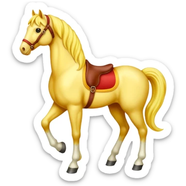 Cavalo vermelho e amarelo pastel sticker