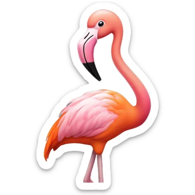 Pink and orange flamingo sticker