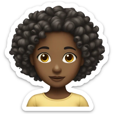 beautiful black girl child with curly hair  sticker