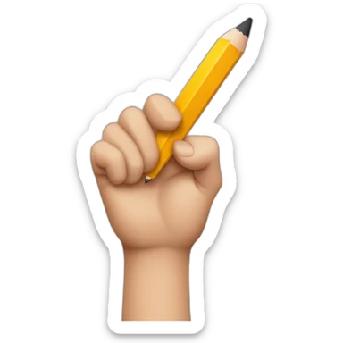 hand holding a big pencil in fist sticker