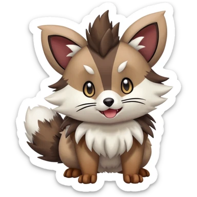  Zigzagoon-Furret-Rockruff-Hybrid (Full body) sticker