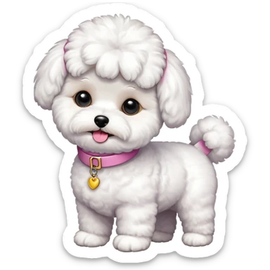 a full body of cute bichon frise sticker