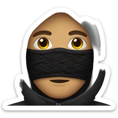Man with black ski mask on sticker