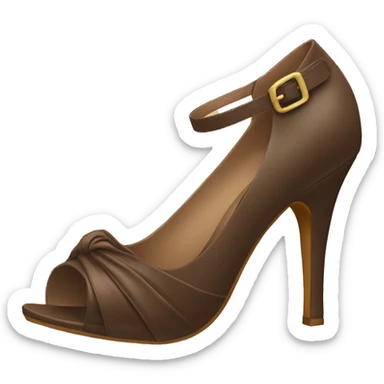 Elegant brown heels with sticker