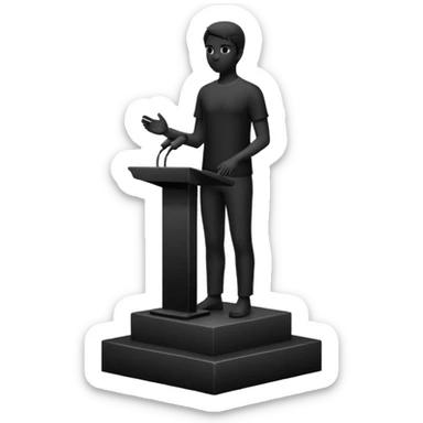 silhouette standing on top of a podium sticker