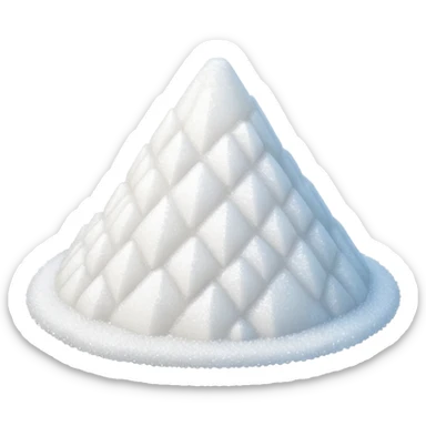 granulated sugar mound, fine white crystals, dry and sparkly, pure white to translucent, soft shadows, 3D clean style, optimized for emoji size, transparent background sticker