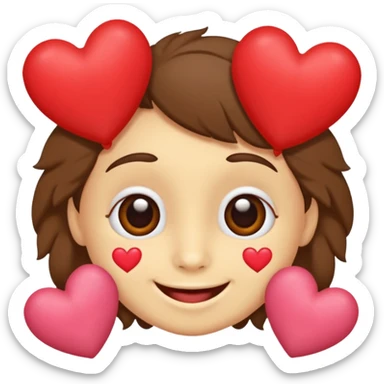 Perezoso con corazones en la cara y los ojos serrados sonriendo como enamorado sticker