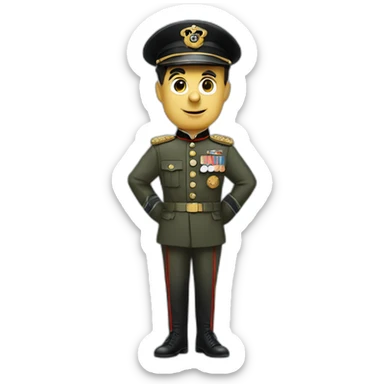 Charlie chaplin With a military general outfit sticker