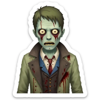 parisian zombie man sticker