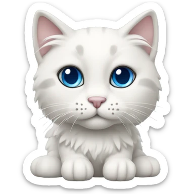 White rag doll cat with grey face and blue eyes sticker