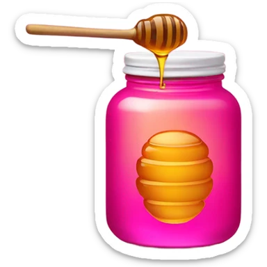 Hot pink jar of honey with wand  sticker