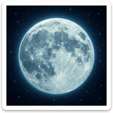digital illustration of a moon sticker