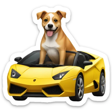 Dog in a Lambo sticker
