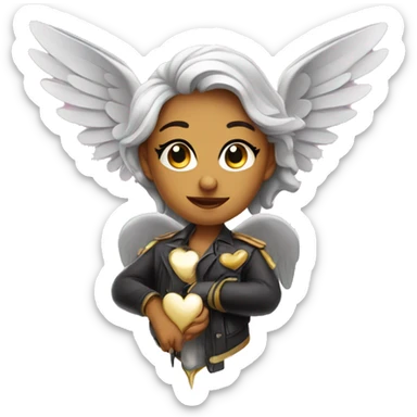 Glamour heart with wings sticker