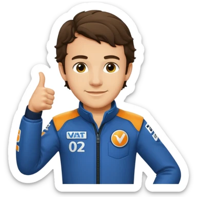 Lando Norris staand duim vinger omhoog nummer 1 sticker