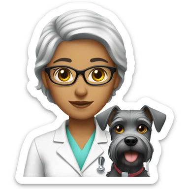 Female Dr with schnauzer  sticker