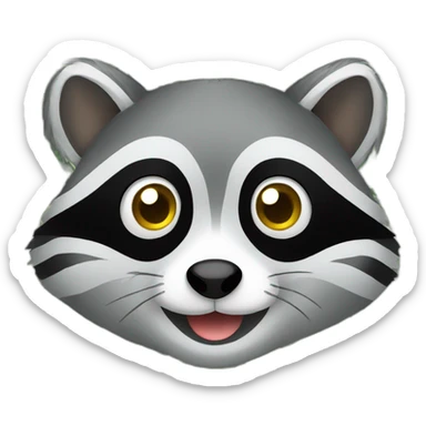 smiling raccoon with dollar signs as eyes sticker