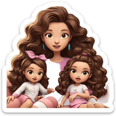 girl with brown hair indoors sticker