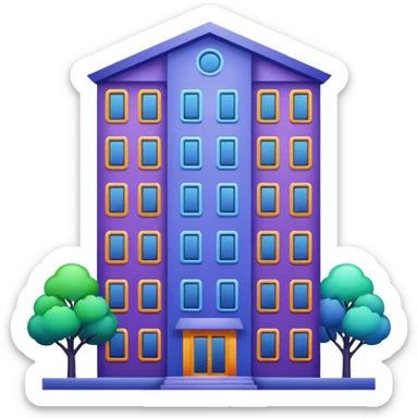 I want a 7 storey building with 7 chakras colour. Starting with violet, indigo, blue, green, yellow, orange , red sticker