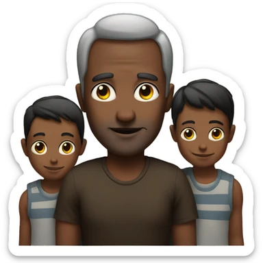 Man with three kids and Guinness for eyes sticker
